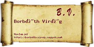 Borbáth Virág névjegykártya